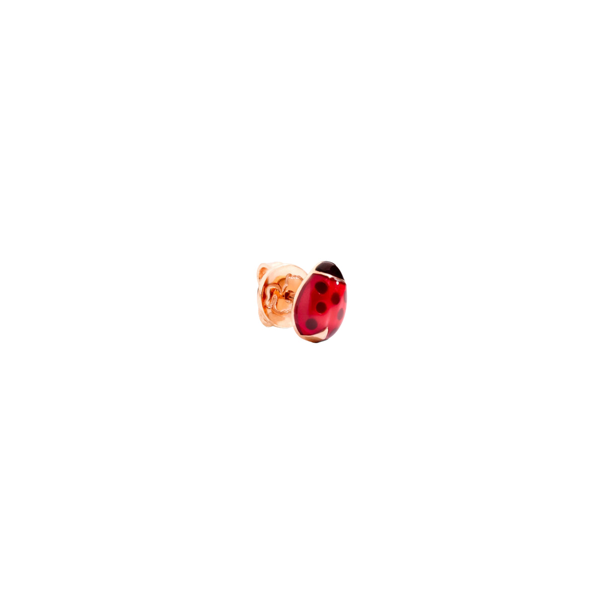 Mono boucle Ladybug en or rose - Rouge & Noir