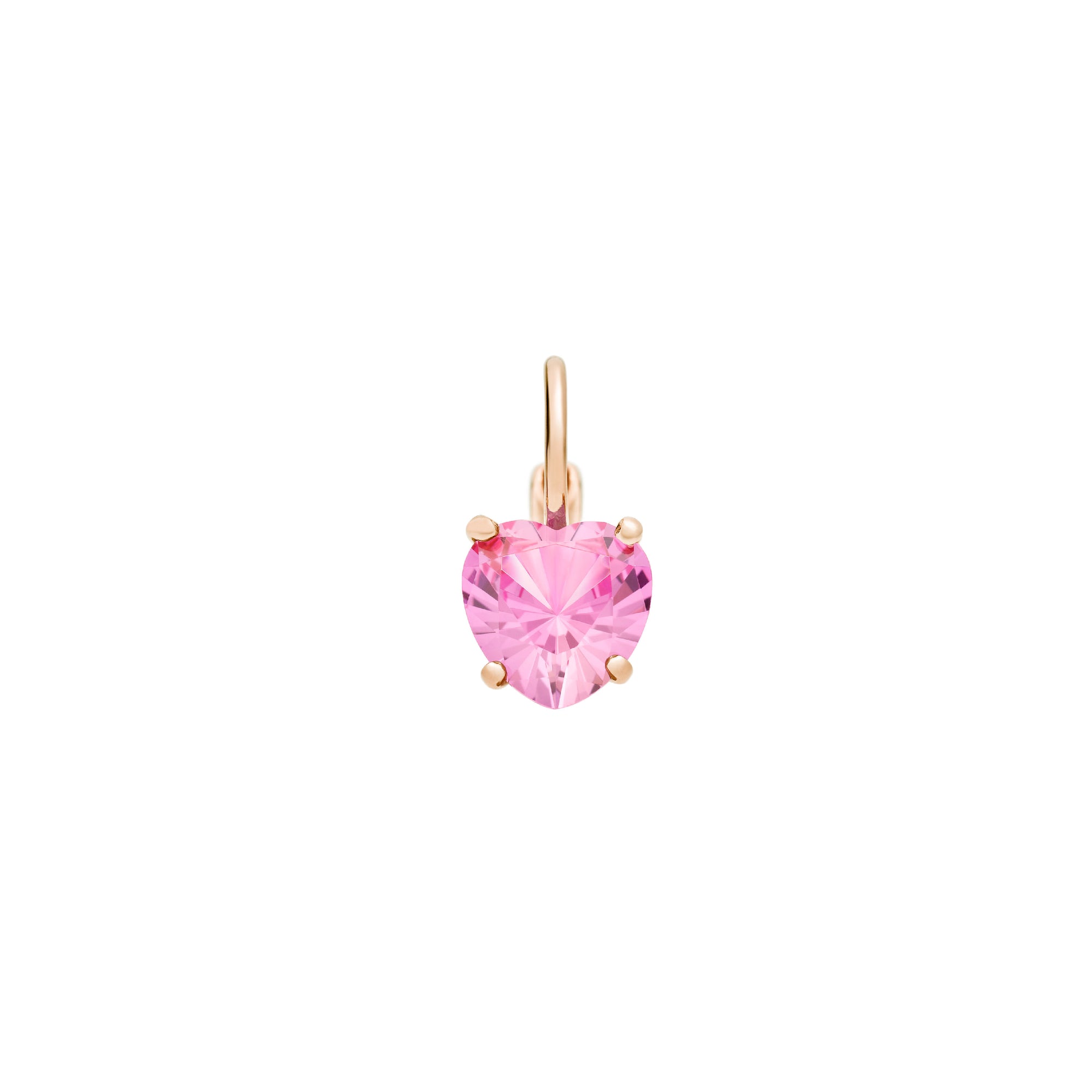 Mono boucle d'oreille Cuore en or rose 9K et perles - Or Rose