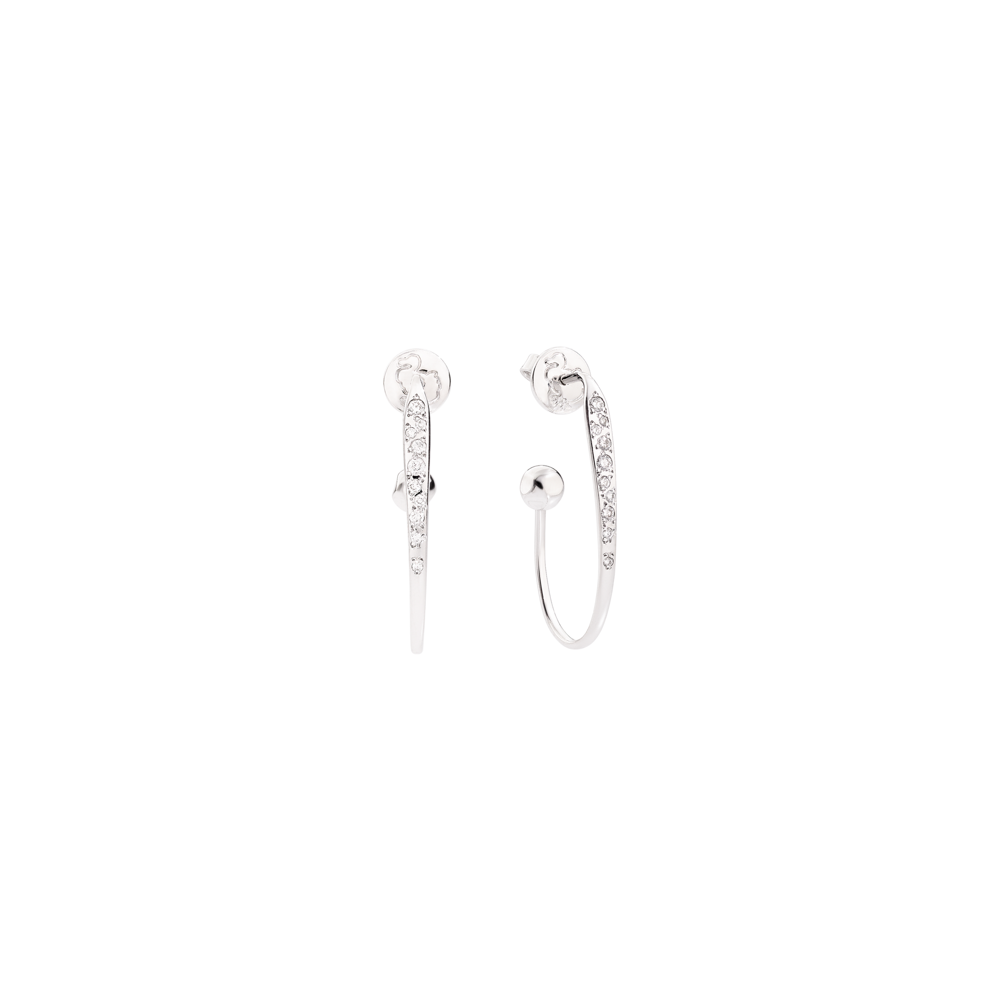 Boucles d'oreilles Essentials en or blanc 18K et diamants - Or Blanc