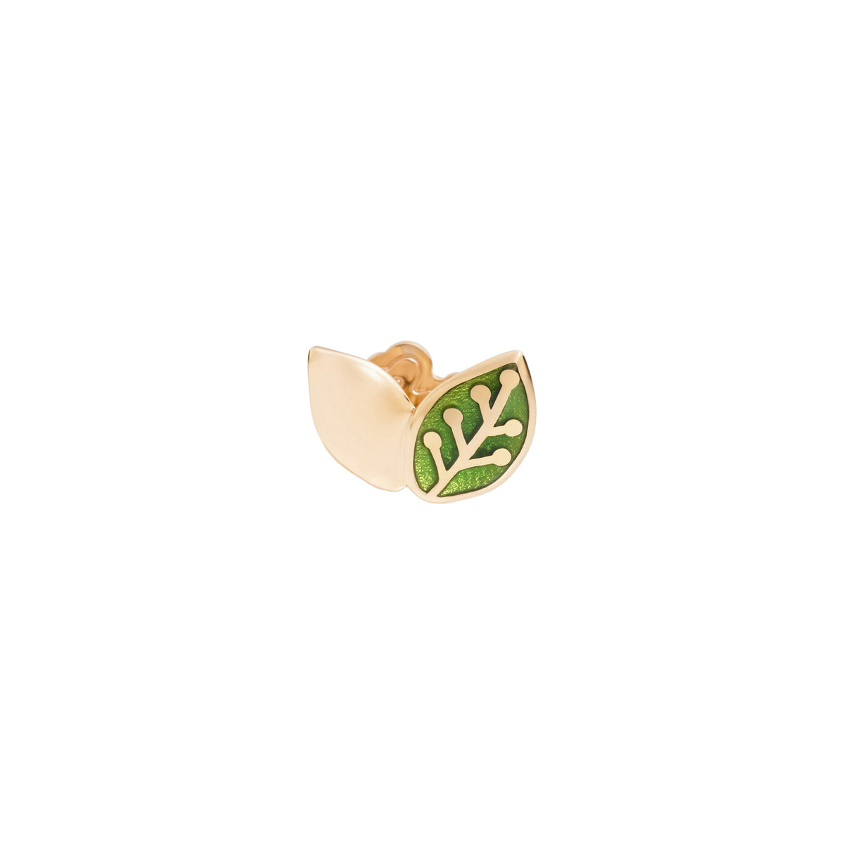 Mono Boucle d'oreilles Flora Or rose - Vert