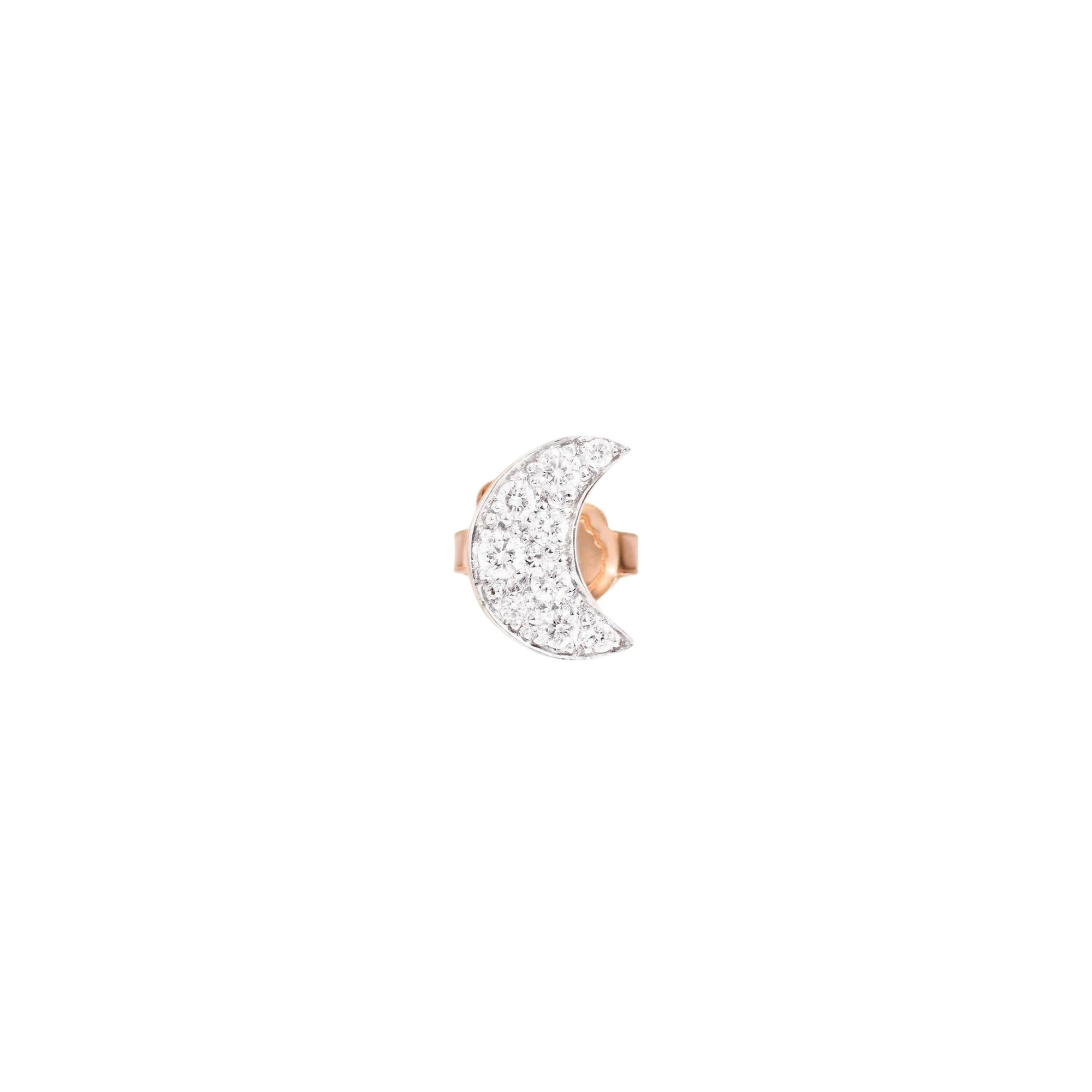 Mono boucle d'oreille Universe en or rose 9K et diamants - Or Rose