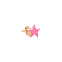 9K ROSE GOLD AND PINK FLUO ENAMEL STELLINA EARRING - SMALL MODEL