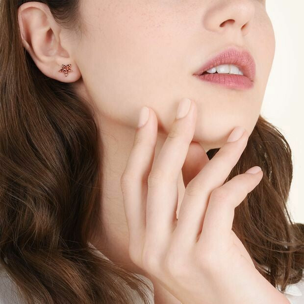 Mono boucle d'oreille Universe en or rose 9K et saphir - Or Rose