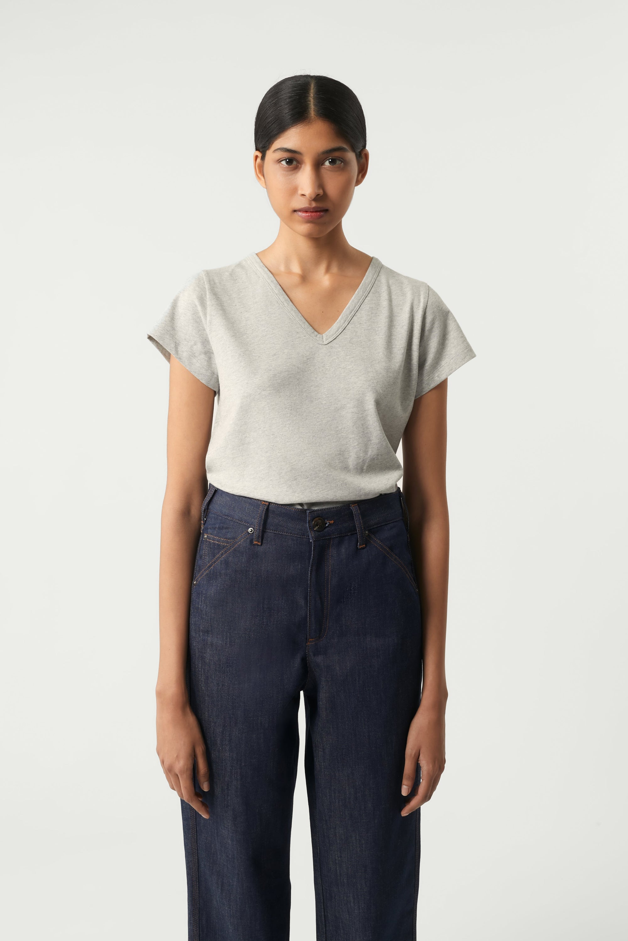 GRIS CHINE _ Tee-Shirt Dominique - Gris chine