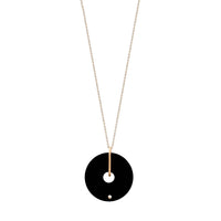 Collier Mini Donut en or rose 18 carats et onyx - Noir