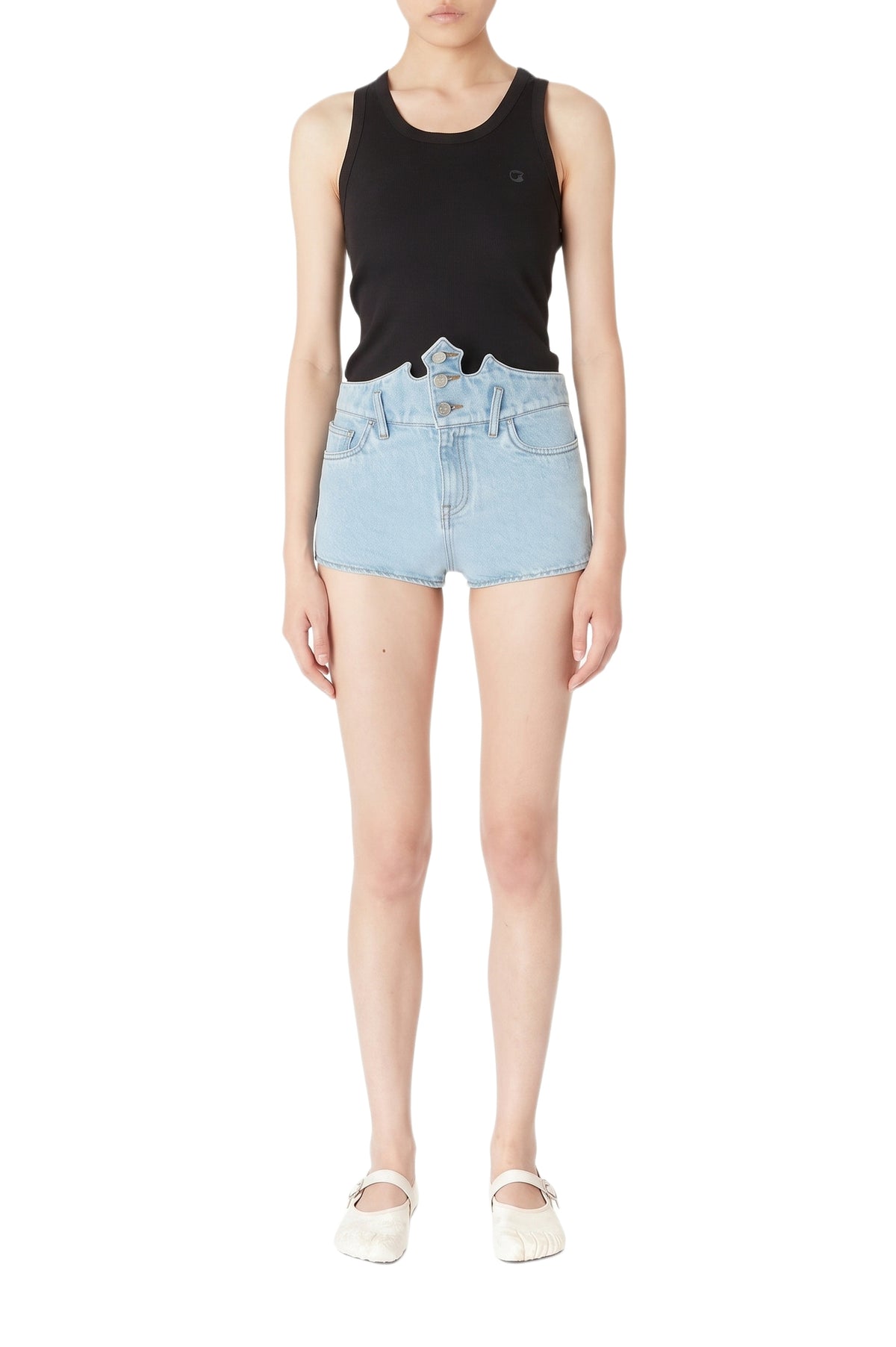 Disney x Coperni Crown denim shorts - Blue