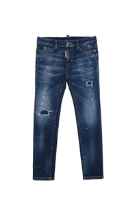 Washed denim trousers - Blue Denim