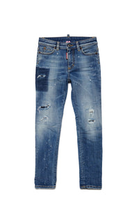 Washed denim trousers - Blue Denim