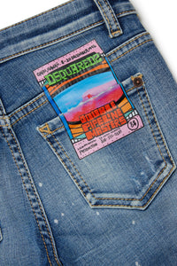 Washed denim trousers - Blue Denim