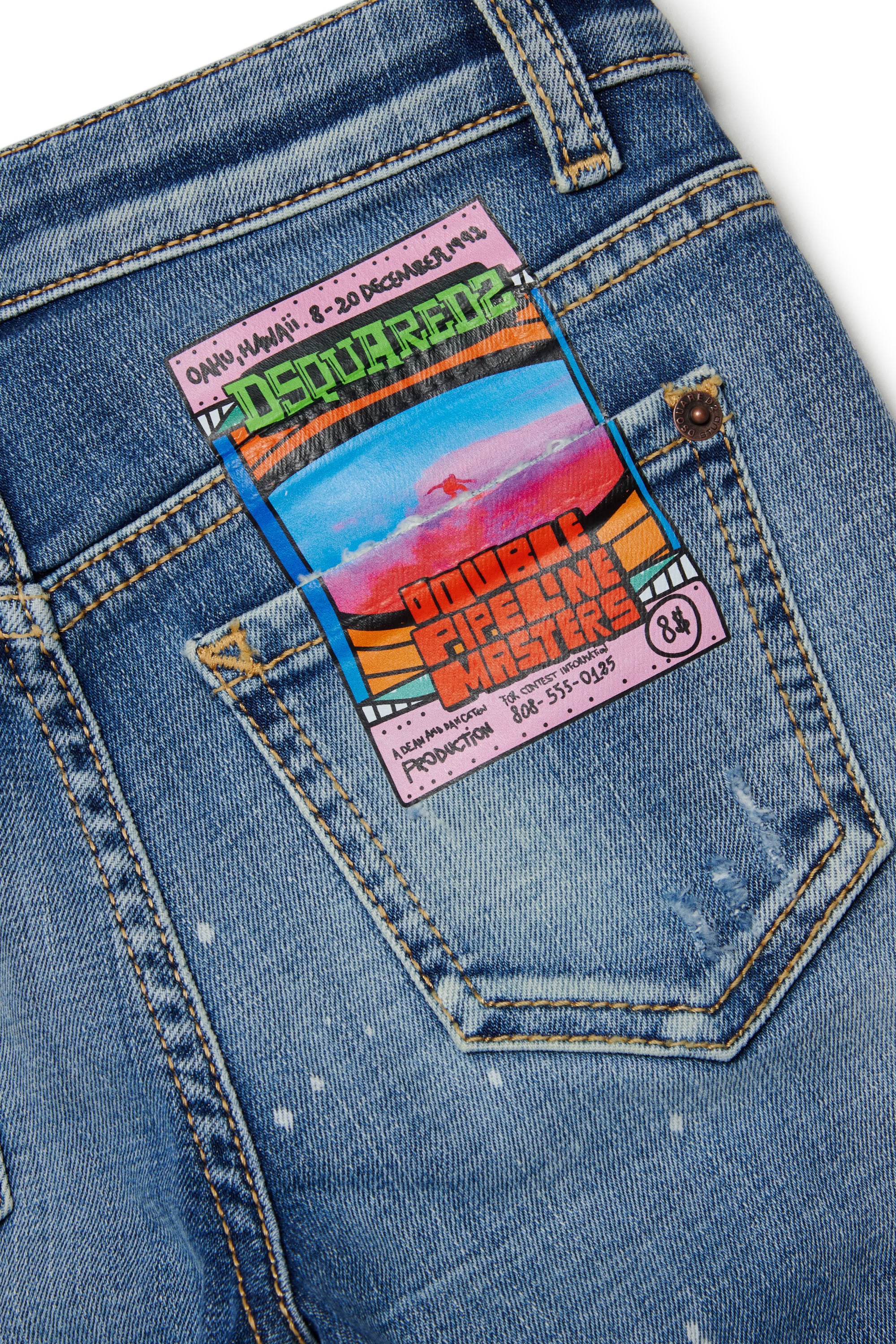 Washed denim trousers - Blue Denim
