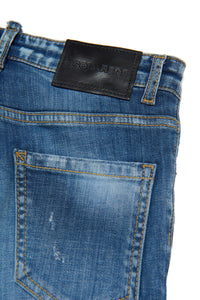 Washed denim trousers - Blue Denim