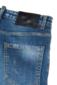 Pantalon délavé en denim - Blue Denim