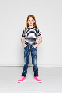 Pantalon délavé en denim - Blue Denim