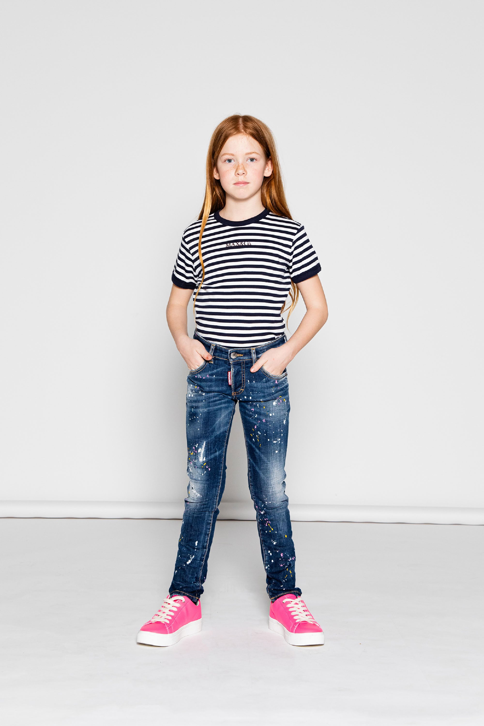 Pantalon délavé en denim - Blue Denim
