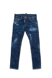 Pantalon délavé en denim - Blue Denim