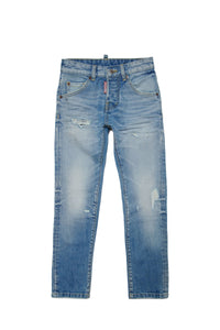 Washed denim trousers - Blue Denim