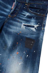 Washed denim trousers - Blue Denim
