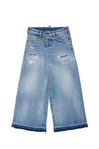 Washed denim trousers - Blue Denim