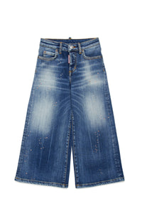 Washed denim trousers - Blue Denim