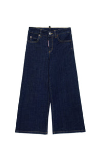 Wide-leg denim trousers - Blue Denim