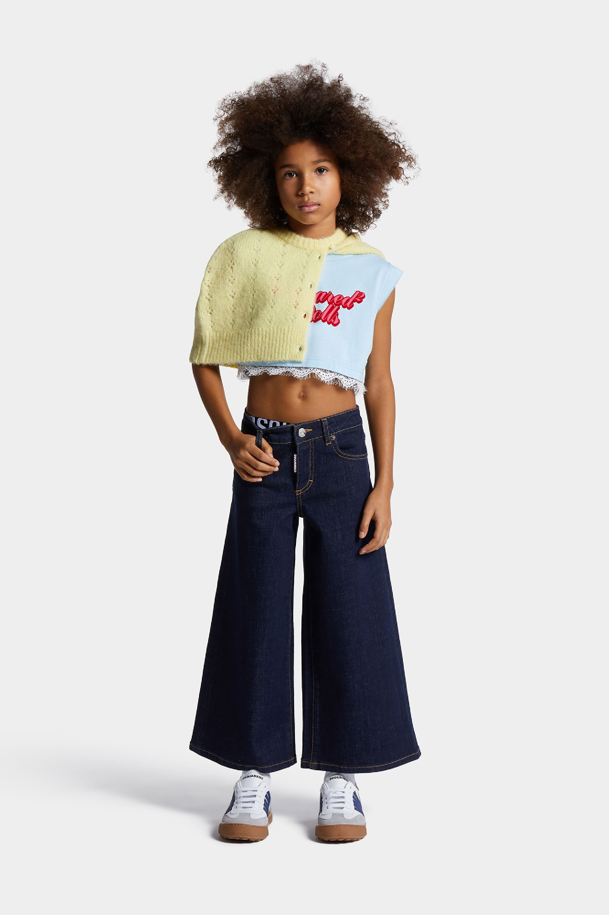 Wide-leg denim trousers - Blue Denim