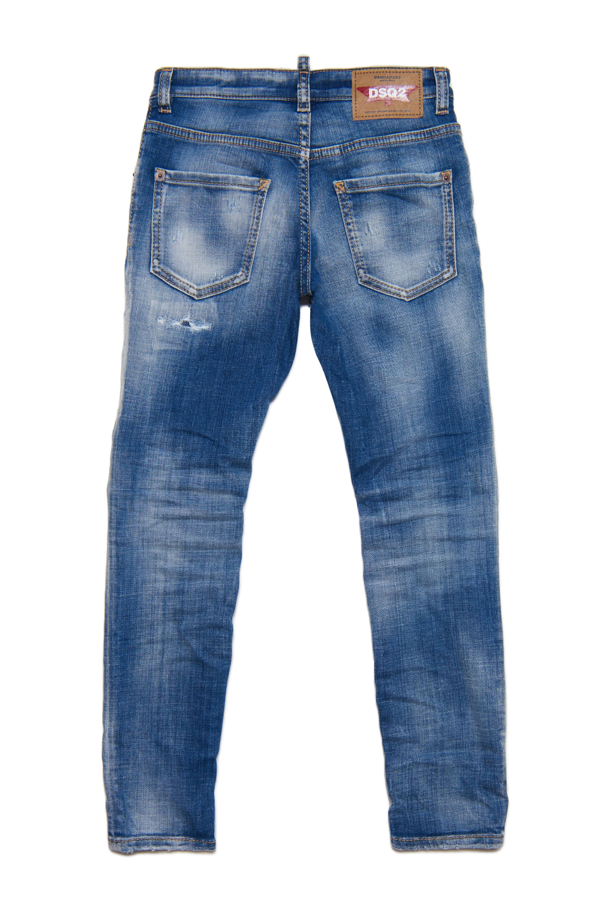 Pantalon délavé en denim - Blue Denim
