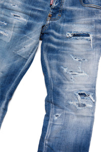 Pantalon délavé en denim - Blue Denim