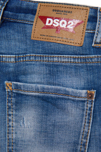 Pantalon délavé en denim - Blue Denim