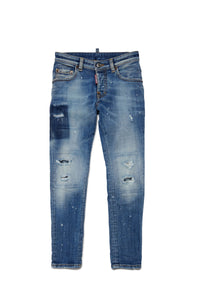 Pantalon délavé en denim - Blue Denim