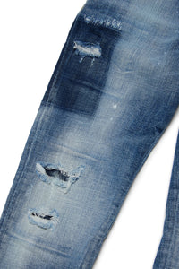 Pantalon délavé en denim - Blue Denim