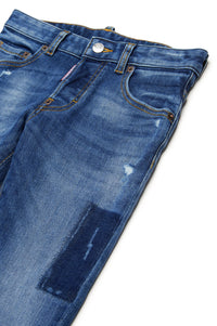 Pantalon délavé en denim - Blue Denim