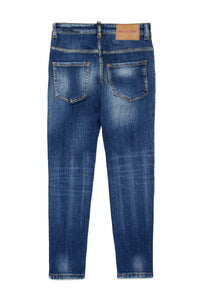 Pantalon délavé en denim - Blue Denim
