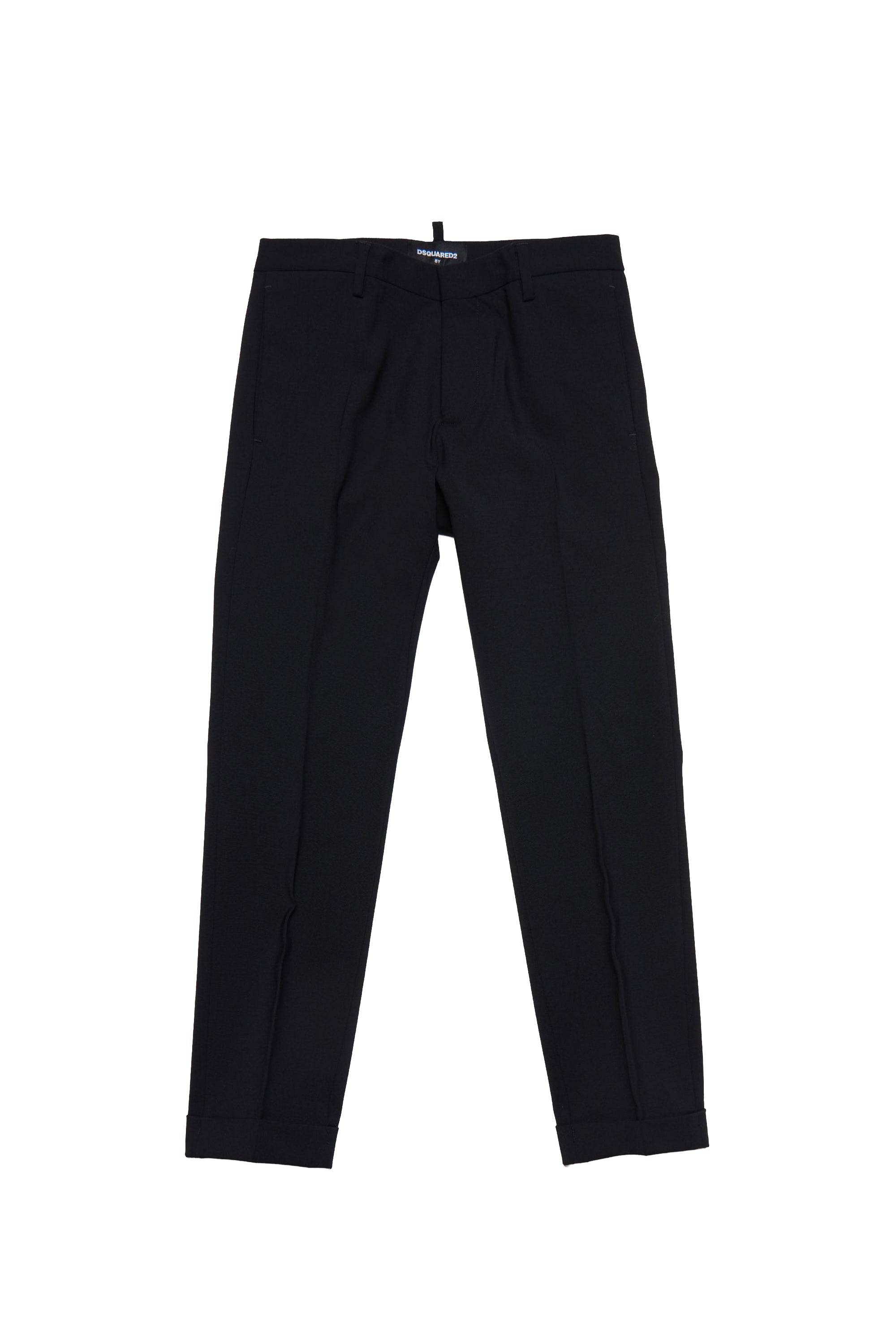 Wool trousers with darts - Black