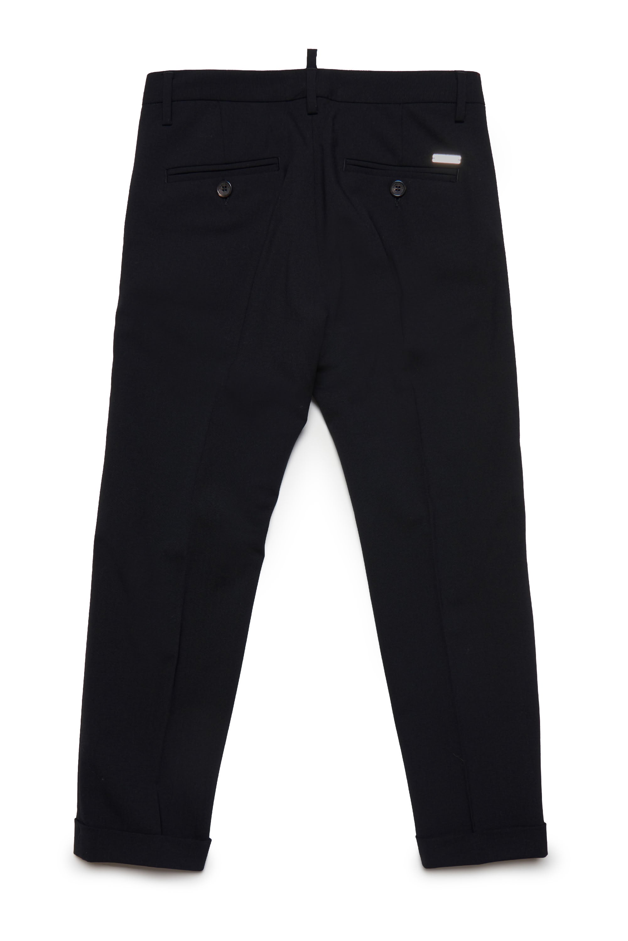 Wool trousers with darts - Black