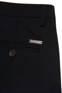 Wool trousers with darts - Black