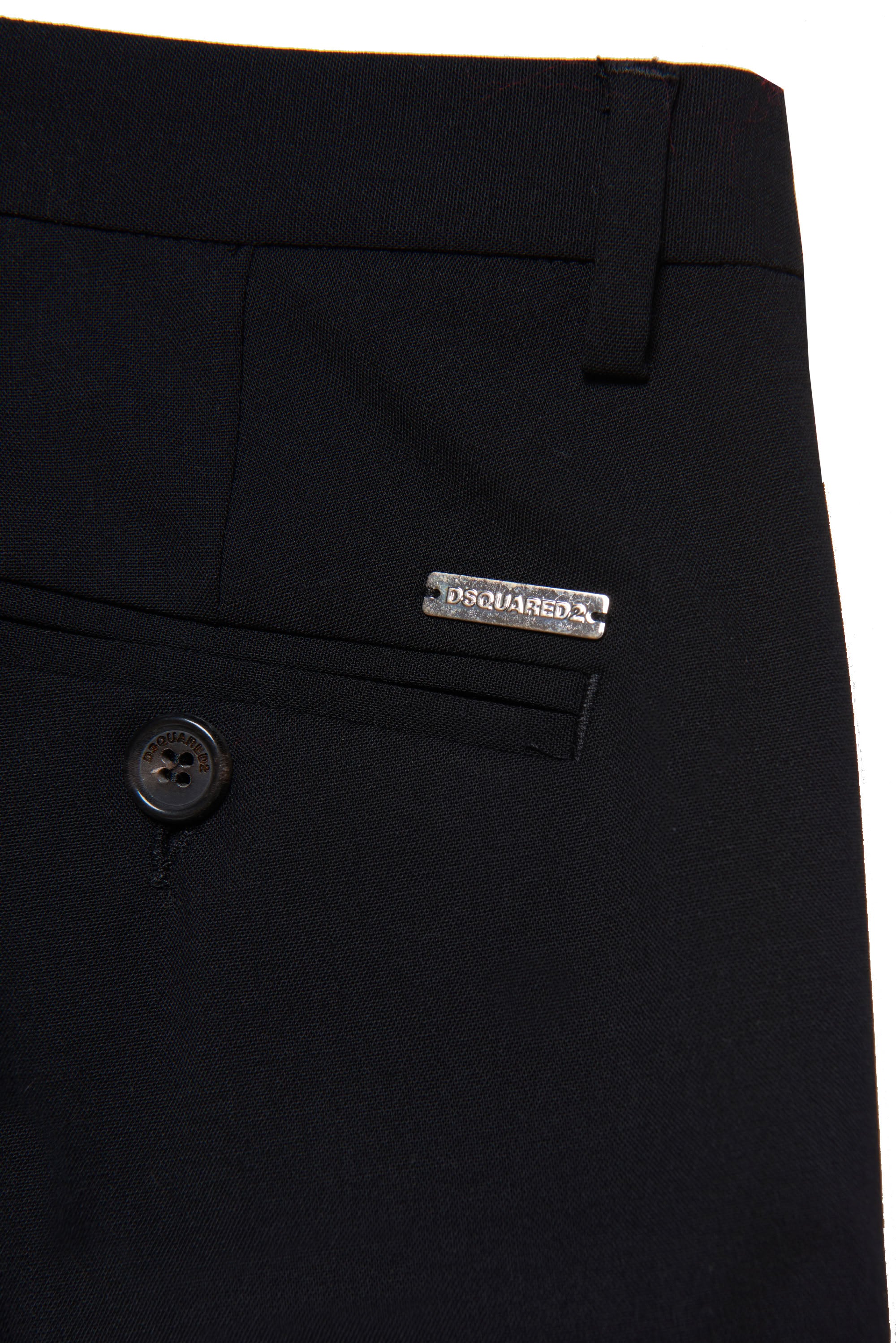 Wool trousers with darts - Black