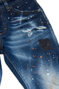 Pantalon délavé en denim - Blue Denim
