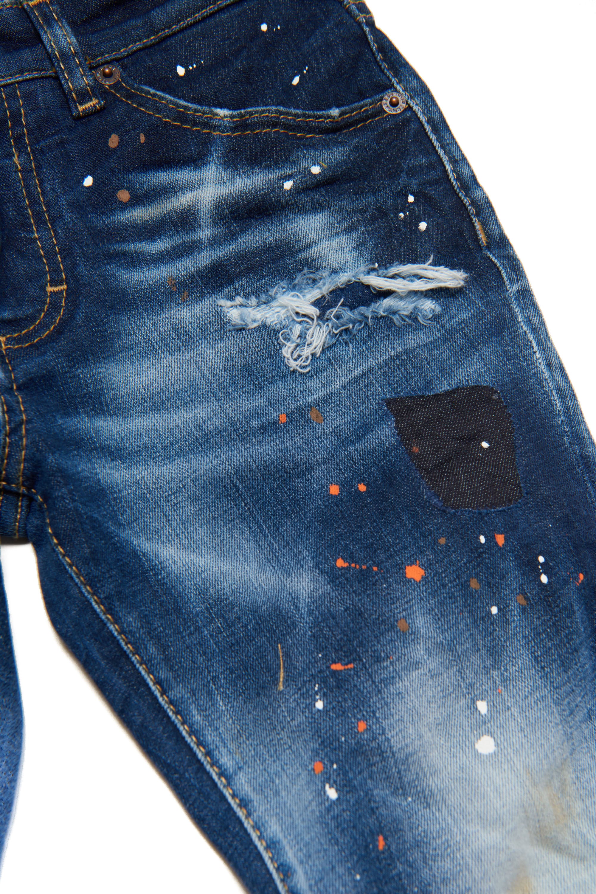 Pantalon délavé en denim - Blue Denim