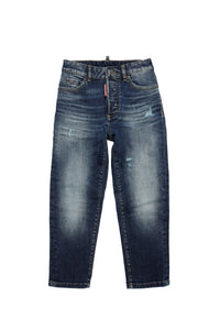 Pantalon délavé en denim - Blue Denim