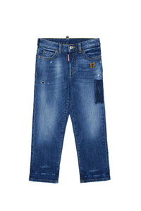 Washed denim trousers - Blue Denim