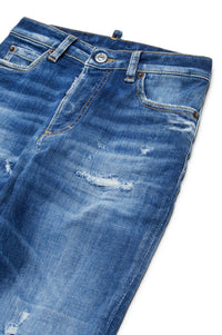 Washed denim trousers - Blue Denim