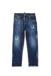 Pantalon délavé en denim - Blue Denim
