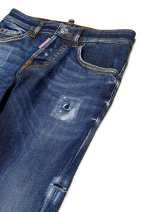 Pantalon délavé en denim - Blue Denim
