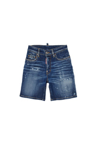 Short délavé en denim - Blue Denim