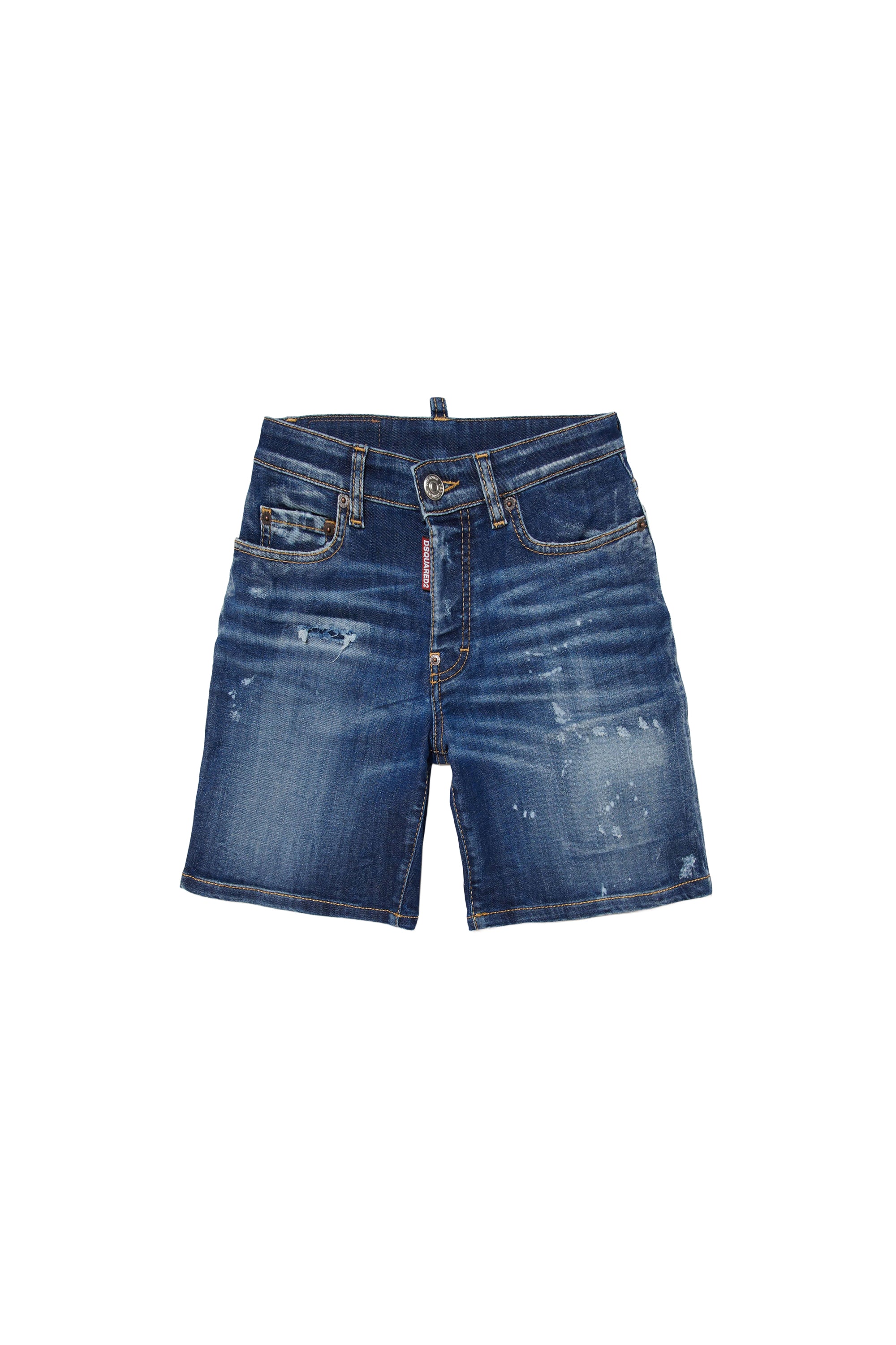 Short délavé en denim - Blue Denim