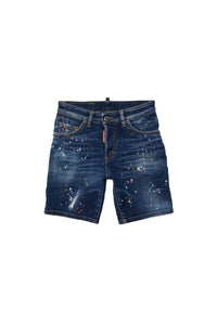 Short délavé en denim - Blue Denim