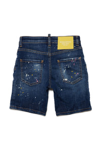 Short délavé en denim - Blue Denim