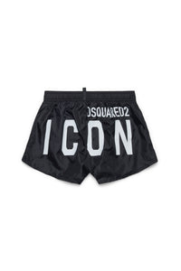 Short de bain à taille élastiquée - Black