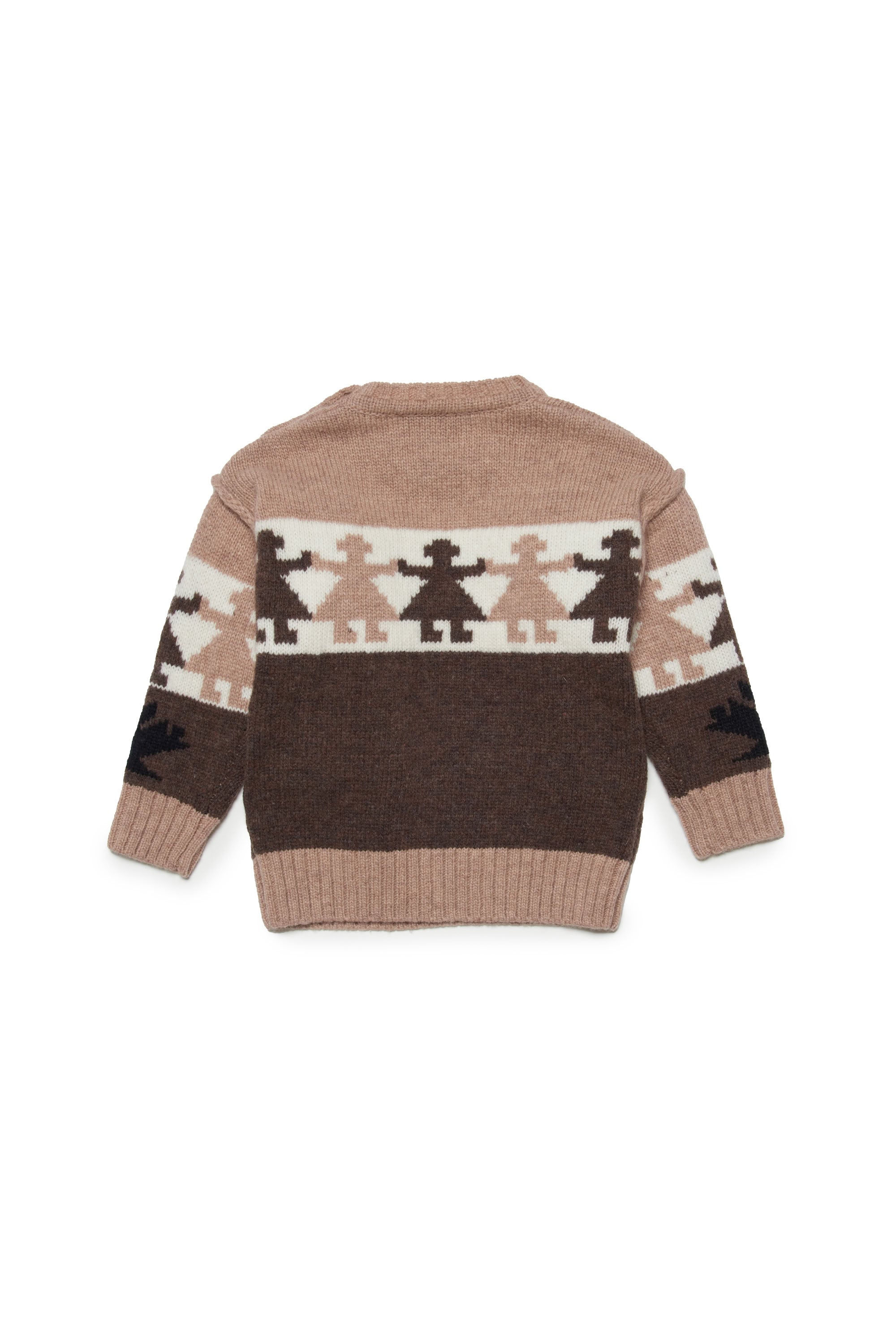 Pull à imprimé jacquard en laine - Light Brown