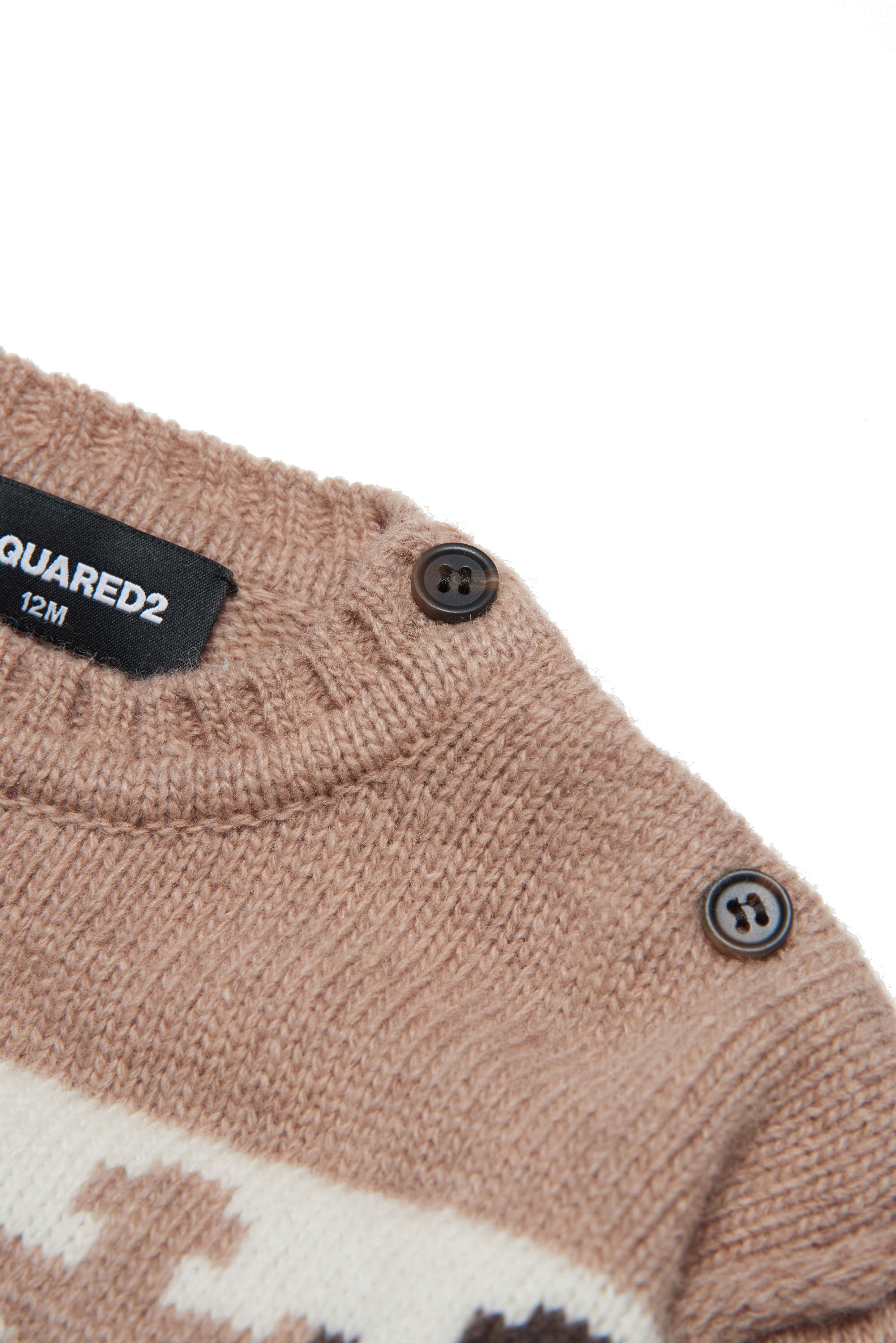 Pull à imprimé jacquard en laine - Light Brown